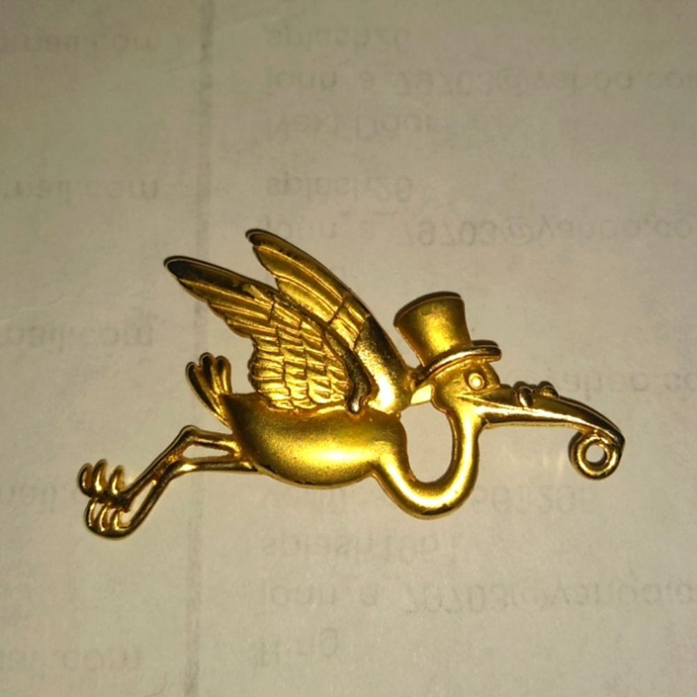 Stork Brooch Pin